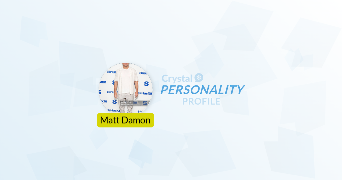 Matt Damon - Personality Profile